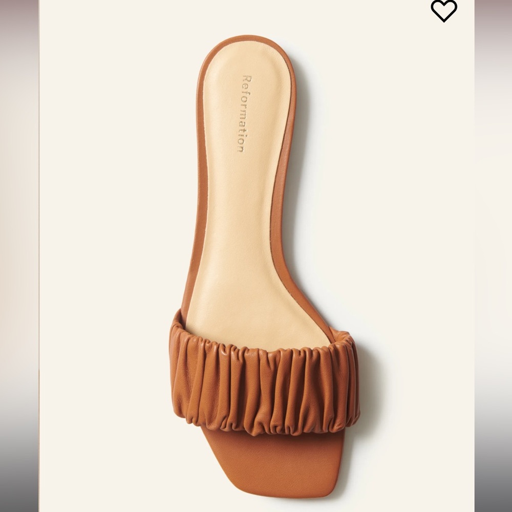 Reformation Marcella ruched flat slide